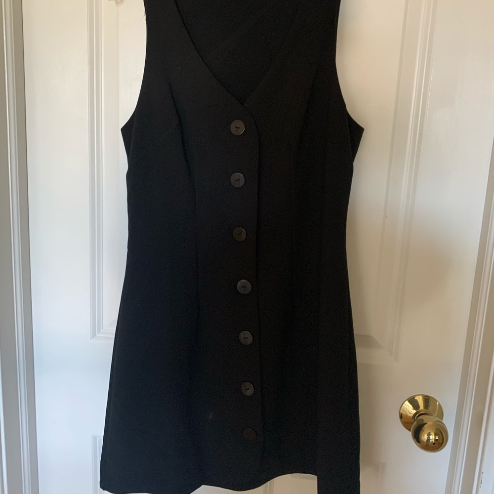Black button up dress